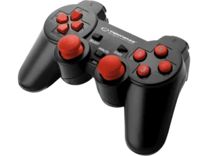 Gamepad esperanza warrior egg102r  black/red, vibration game pad, 15 buttons, 2 sticks, ergonomic design, 2 modes (analog and digital), soft sweat-res Thumbnail 3