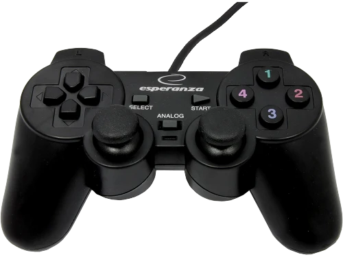 Gamepad esperanza warrior eg102  black, vibration game pad, 15 buttons, 2 sticks, ergonomic design, 2 modes (analog and digital), soft sweat-resistant 5