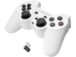 Gamepad Wireless Esperanza GLADIATOR EGG108W  White, vibration Game Pad, 16 buttons, 2 sticks, Ergonomic design, 2 modes (analog and digital), Soft sw