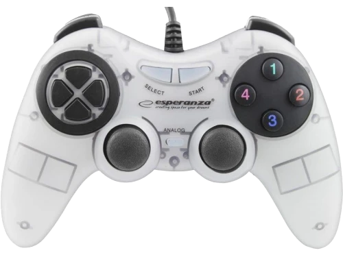 Gamepad esperanza fighter egg105w  white, vibration game pad, 16 buttons, 2 sticks, ergonomic design, 2 modes (analog and digital), soft sweat-resista 3