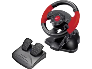 Wheel Esperanza HIGH OCTANE EG103, Vibration Force, 13 action buttons, Directional keypad, Rotation 180 degrees, for PC/PSX/PS2/PS3, USB, Black/Red