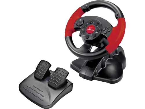 Wheel esperanza high octane eg103, vibration force, 13 action buttons, directional keypad, rotation 180 degrees, for pc/psx/ps2/ps3, usb, black/red 2