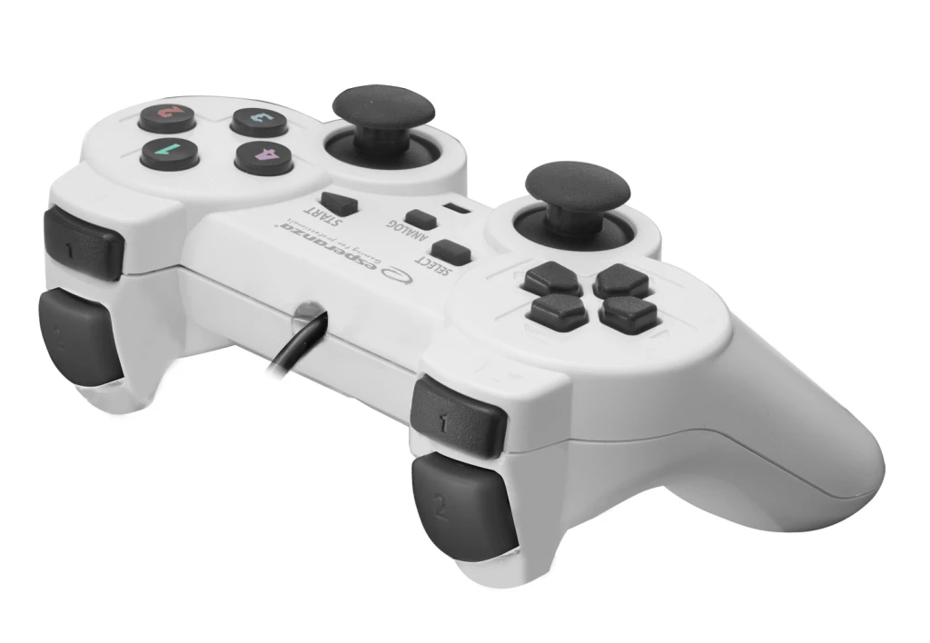 Gamepad esperanza warrior egg102w  white/black, vibration game pad, 15 buttons, 2 sticks, ergonomic design, 2 modes (analog and digital), soft sweat-r 3