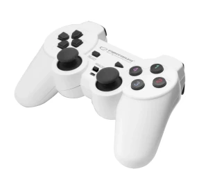 Gamepad esperanza warrior egg102w  white/black, vibration game pad, 15 buttons, 2 sticks, ergonomic design, 2 modes (analog and digital), soft sweat-r