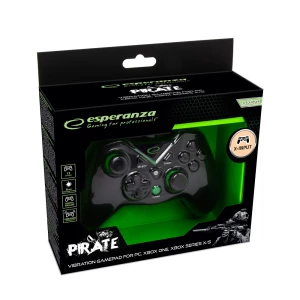 Gamepad Esperanza PIRATE EGG114K  Black,  2 analog sticks, 12 action buttons, 2 modes (analog and digital), 8-directional D-Pad, PC Win / Xbox One, X/S compatible, USB port