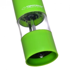 Grinder Esperanza MALABAR EKP001G Green,  LED illumination during use Adjustable grinding thickness Length: 23cm Diameter: 5cm Power: 4* AA batteries