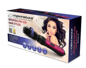 Rotating hot-air hair styler esperanza jessica ebl008, 3 heat levels, 2 ways rotating, styling brush 15cm, diameter 50mm, power 1000w, power cord 180c Thumbnail 2