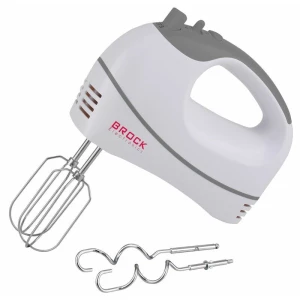 Hand Mixer BROCK HM 4002 WH 300W, More precise blending and heavy-duty blending performance. 5 different speed settings with Turbo. Stainless steel pe