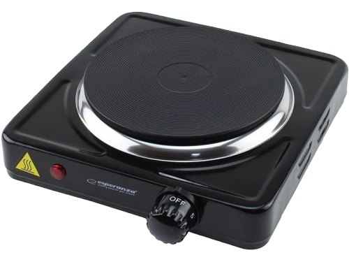 Electric hot plate esperanza pinatubo ekh002k black, 1500w 5 temperature degrees thermostatic protection against overheating the indicator light (on / 2