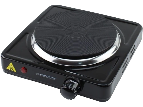 Electric hot plate esperanza pinatubo ekh002k black, 1500w 5 temperature degrees thermostatic protection against overheating the indicator light (on / 2