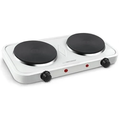 Electric hot plate esperanza cotopaxi ekh010w  white, 2000w (1x1000w, 1x1000w), 5 temperature degrees thermostatic protection against overheating the indicator light (on / off) heat-resistant surface materials 2 heating plates 2