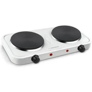 Electric Hot Plate Esperanza COTOPAXI EKH010W  White, 2000W (1x1000W, 1x1000W), 5 temperature degrees thermostatic protection against overheating The indicator light (on / off) Heat-resistant surface materials 2 heating plates
