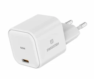 Universal home charger swissten  gan 1x usb-c 65w pd white Thumbnail 4