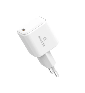 Universal home charger swissten  gan 1x usb-c 65w pd white