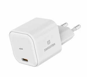 Universal home charger swissten gan 1x usb-c 45w pd white Thumbnail 5