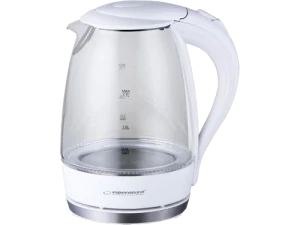 Kettle Esperanza SALTO ANGEL EKK011W  Glass White with LED light, 2200W, 1,7l, concealed heating element, 360° swivel base, auto shut-off after boilin