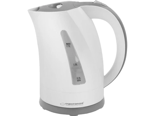 Kettle esperanza amazon ekk022 2200w, 1,7l,  concealed heating element, 360° swivel base, auto shut-off after boiling, white-grey 2