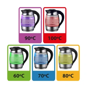Kettle esperanza seine ekk026  glass black with led light and temperature controller, 2200w, 1,7l, the kettle will heat the water up to 60°c, 70°c, 80 Thumbnail 4