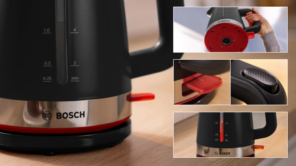 Kettle bosch twk4m223  2400w, 1.7 l, black / silver 2