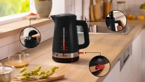 Kettle bosch twk4m223  2400w, 1.7 l, black / silver Thumbnail 3