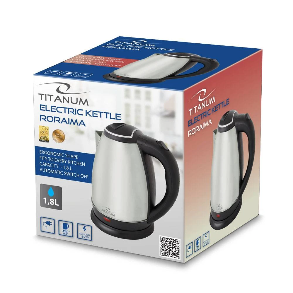 Чайник titanium roraima tkk102x 1850w, inox metal  1.8 l 4