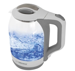 Kettle esperanza yukon ekk025w glass white with led light, 1500w, 1,7l,  concealed heating element, 360° swivel base, auto shut-off after boiling Thumbnail 3