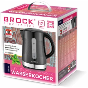 Kettle BROCK WK 9904 BK, 2200W, 1.7l. Boil dry protection.Automatically turns off when water boils. Automatic one button cover starter for easy operat