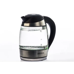 Kettle brock wk 2106 ll, glass black with led light and temperature controller  2200w, 1.8l, the kettle will heat the water up to 60°c, 70°c, 80°c and Thumbnail 4