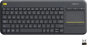 Logitech Wireless Keyboard K400 Plus, Multi-touch touchpad, Nano receiver, USB, Retail, Black, ENG