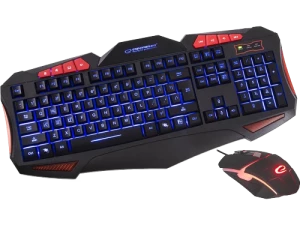 Keyboard & Mouse Esperanza SHELTER  EGK3000 - US Layout / Gaming,  Mouse: 2400DPI, 6 Buttons, Quiet scrolling wheel, Keyboard: comfortable,  LED illum