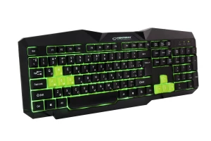 Keyboard Esperanza TIRONS  EGK201G Green - RU Layout / Gaming, Illuminated