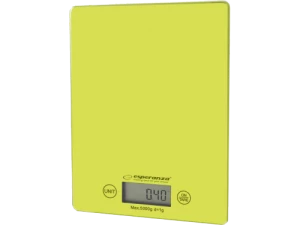 Kitchen Scale Esperanza LEMON EKS002G Green, Touch buttons, Maximum capacity: 5000g, Division: 1g, Four units of measure: g /lb/oz/kg, Tare Function,