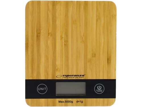 Kitchen scale esperanza bamboo eks005, maximum capacity: 5000g, division: 1g, four units of measure: g /lb/oz/kg, super shinning stainless steel platf 2