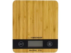 Kitchen scale esperanza bamboo eks005, maximum capacity: 5000g, division: 1g, four units of measure: g /lb/oz/kg, super shinning stainless steel platf