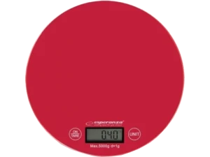 Kitchen scale esperanza mango eks003r red  touch buttons, maximum capacity: 5000g, division: 1g, four units of measure: g /lb/oz/kg, tare function, ov