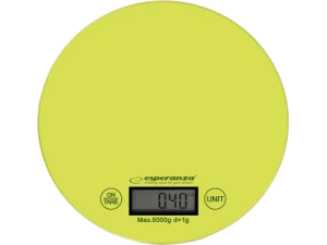 Kitchen Scale Esperanza MANGO EKS003G Green  Touch buttons, Maximum capacity: 5000g, Division: 1g, Four units of measure: g /lb/oz/kg, Tare Function,