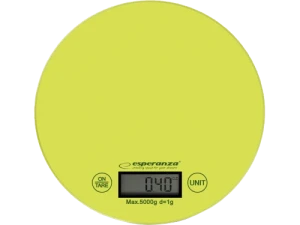 Kitchen scale esperanza mango eks003g green  touch buttons, maximum capacity: 5000g, division: 1g, four units of measure: g /lb/oz/kg, tare function,