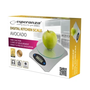 Kitchen scale esperanza avocado eks006 gray, maximum capacity: 5000g, division: 1g, four units of measure: g /lb/oz/kg, tare function, power: 1xcr2032 Thumbnail 2