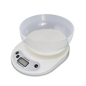Kitchen Scale Esperanza COCONUT EKS007 White with bowl (1L), Maximum capacity: 5000g, Division: 1g, Four units of measure: g /lb/oz/kg, Tare Function,