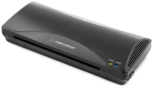 Laminator esperanza infinity efl001 a4, power consumption: 265w, film thickness for hot lamination: 80-125 microns, maximum document dimensions: 210 x 3