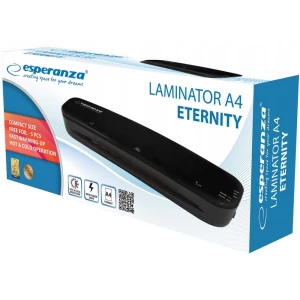 Laminator Esperanza ETERNITY EFL002 A4, Power consumption: 265W, Film thickness for hot lamination: 80-125 microns, Maximum document dimensions: 210 x