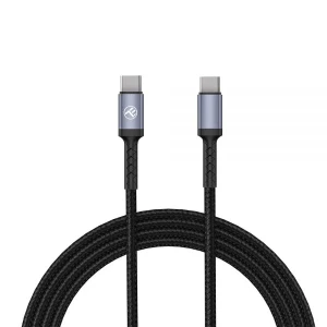 Cable type-c to type-c, 3a, pd60w, nylon, 1m, tellur black tll155374