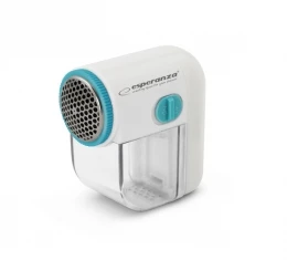 Lint remover esperanza cuddly ecs003t white-turquoise;  3 blades for quick lint removing; size: 8 cm * 7,5 cm * 4 cm; power supply: batteries 2 x aa n 2