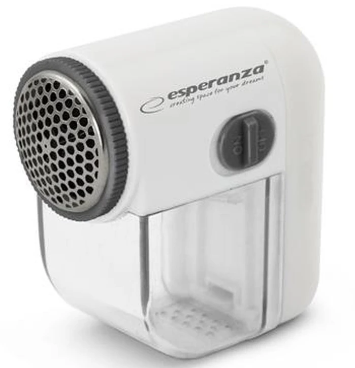 Lint remover esperanza cuddly ecs003e white-grey;  3 blades for quick lint removing; size: 8 cm * 7,5 cm * 4 cm; power supply: batteries 2 x aa not in 2