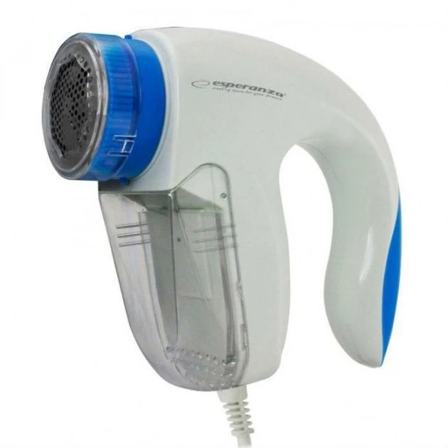 Lint remover esperanza pappus ecs006 white-blue;  3 blades for quick lint removing; size: 16 cm * 13 cm * 6 cm; power: mains; 220 v ~ 50/60 hz,  4 w 3