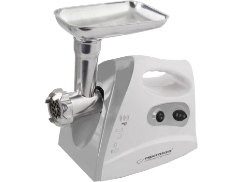 Meat grinder esperanza meatball ekm012e 600w stainless steel knife for long time use, metal spiral drive, 3 discs with different diameter holes (2,7mm 3