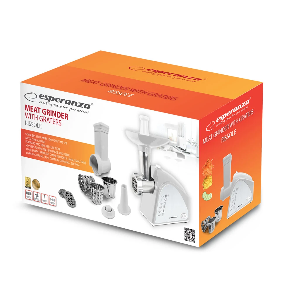 Meat grinder esperanza rissole  ekm034, with graters, 2200w 7