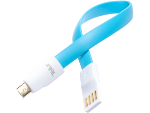 Cable usb - micro usb, braid, nylon, 0.2m, tellur blue  tll155071 2