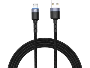 Cable usb - micro usb, cu led, nylon, 1.2m, tellur black  tll155353 Thumbnail 2