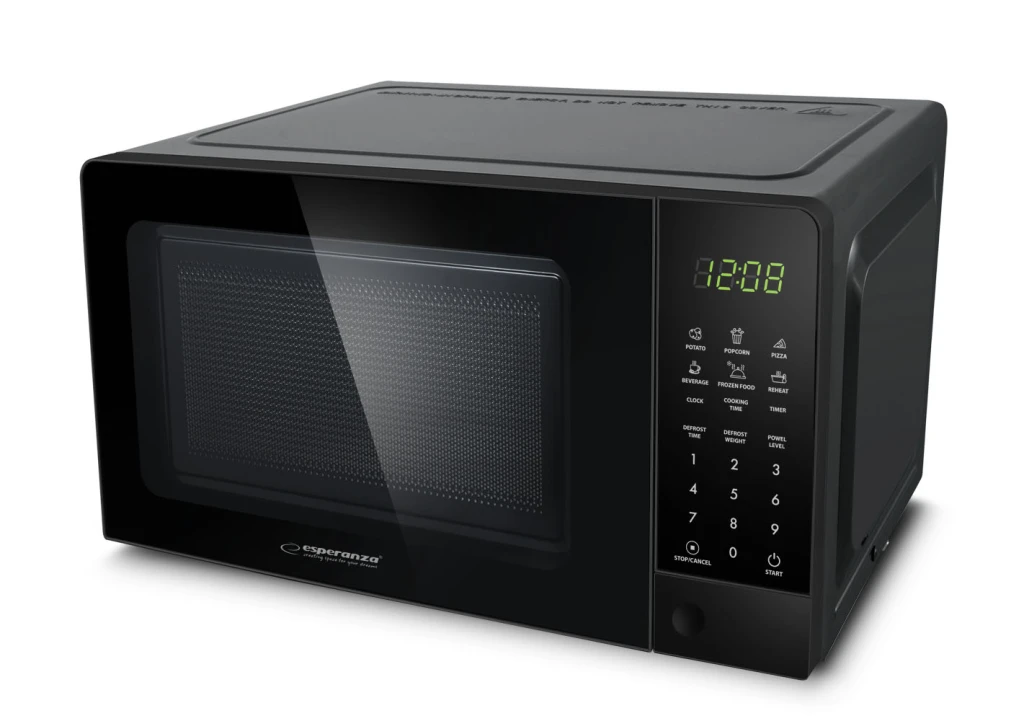 Microwave oven esperanza horneado eko009 20l, 700w, black, led display, defrost, multistage cooking program 4